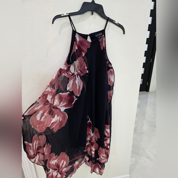 Floral Halter Dress Navy And Purple / Pink Size Small Summer Dress - Picture 1 of 6